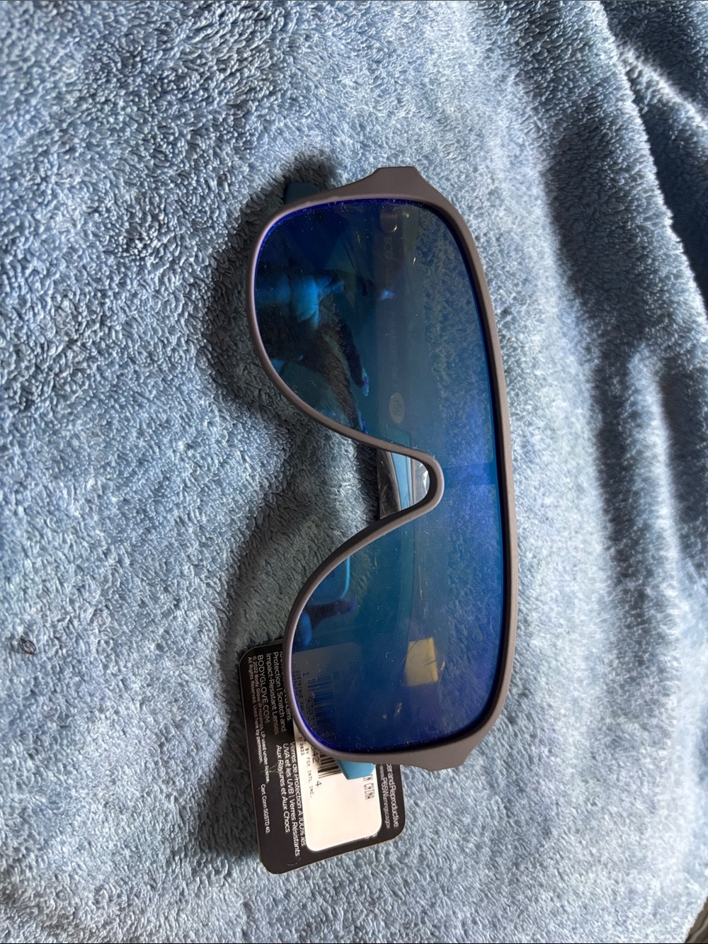 Body Glove Gray Frame Sunglasses with Blue Lenses